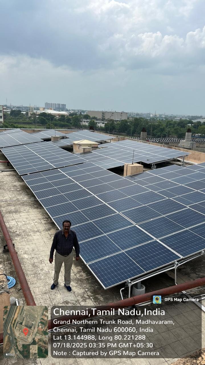 200 kWp rooftop solar at Madhavaram, Chennai